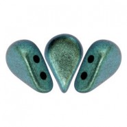Les perles par Puca® Amos kralen Metallic mat green turquoise 23980/94104